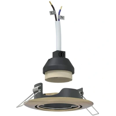 Image of vidaXL Recessed Spotlights 24 pcs Round GU10 Brass Ø90 mm Steel