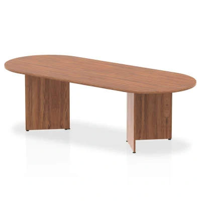 Image of Impulse 2400mm Boardroom Table Walnut Top Arrowhead Leg