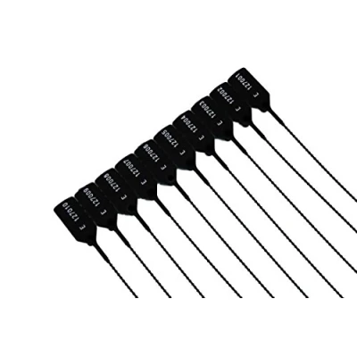 Image of 50 X BLACK SECURITY TAGS NUMBERED PULL TIES SECURE ANTI TAMPER SEALS