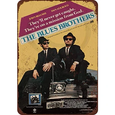 Image of New Tin Sign 1980 Blues Brothers Movie Aluminum Metal 8x12 Inches