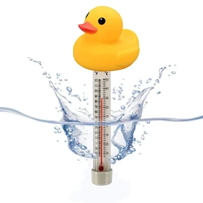 Image of Pool Thermometer Yellow Duck Floating Water Temperature With String Cartoon Style Hot Tub Easy To Read Suitable For Outdoor And Indoor Pools/spas/Hot Tubs/Aquariums