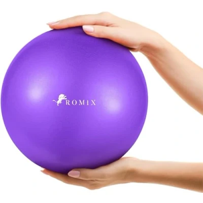 Image of ROMIX 9 Inch Pilates Ball, 23cm Soft Anti burst Mini Exercise slip Inflatable Small Fitness Ball for Adults Strength Training Stability Physio Therapy Balance Yoga Home Gym Workout Purple
