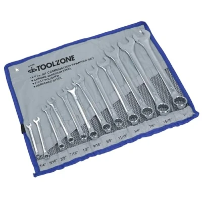Image of 12pc Combination Spanner Set AF/Imperial 1/4&quot; 1&quot; Monkey Pipe Wrench TE494