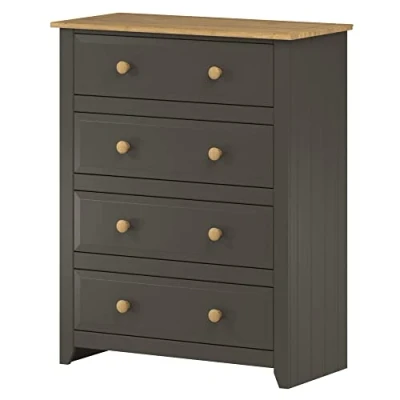 Image of Core Products, Capri 4 Drawer Chest, White with solid Pine Top