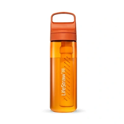 Image of LifeStraw Go Series — BPA Free Water Filter Bottle for Travel and Everyday Use Removes Bacteria, Parasites Microplastics, Improves Taste, 22oz Kyoto Orange