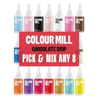 Image of Colour Mill Chocolate Drip, Premium Ready to Use Cake Topping, Pick any 8 Colours (8 x 125g)