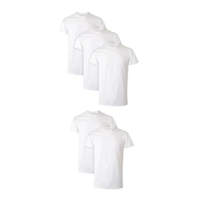 Image of Hanes Men&#039;s Moisture Wicking Crewneck Performance Undershirt, 5 Pack, White, Large (Pack of 5)