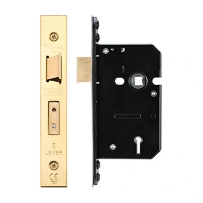 Image of Zoo Hardware 5 Lever Mortice Sash Lock 64mm PVD Brass Forend and Strike From The Door Handle Store