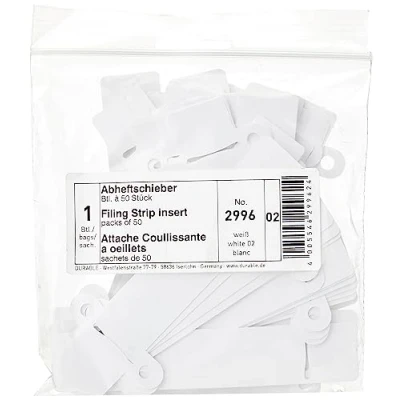 Image of Durable 299602 Filing Slide (for in binders) 50 Pieces, White