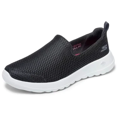 Image of Skechers Women&#039;s Go Walk Joy Evaluate Trainers, Black Textile /White Trim, 5.5 UK