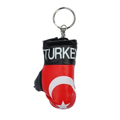Image of Komonee Turkey Boxing Gloves Black Key Chain Novelty Ring Fighting Keychain Boxer Mitts Keyring