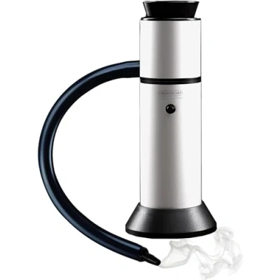 Image of CREATIVECHEF SG16B Portable Smoke Gun for Food &amp; Cocktail Smoking Kit Aluminum Alloy Smoker Infuser with Wood Chips, 6.3&quot;x2.6&quot;, Silver