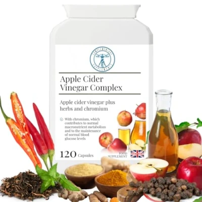 Image of Complementary Supplements Apple Cider Vinegar Complex Herbal Formula with Ginger, Turmeric, Black Pepper, Cayenne Vegan 120 Capsules