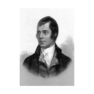 Image of Wee Blue Coo Portrait Of Robert Burns Ayr Scotland Old BW Photo Picture Wall Art Print
