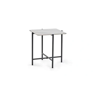 Image of Julian Bowen Lamp Table, White Marble, One Size