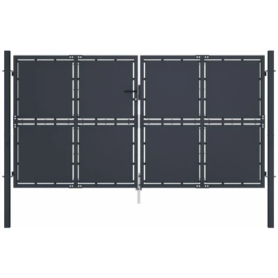 Image of vidaXL Garden Gate Steel 300x150 cm Anthracite