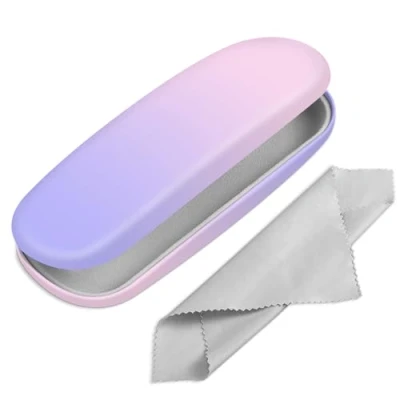 Image of FINTIE Hard Shell Glasses Case for Women Men Fashion Reading Eyeglasses Protective Spectacle Cases with Cleaning Cloth