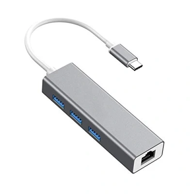 Image of Eono 4 in 1 USB C to Ethernet Adapter Splitter, Type RJ45 Gigabit Network Converter with 3.0 Hub 3 Ports Compatible Switch Console, MacBook Air, iPad Pro, Surface Pro (4 1)