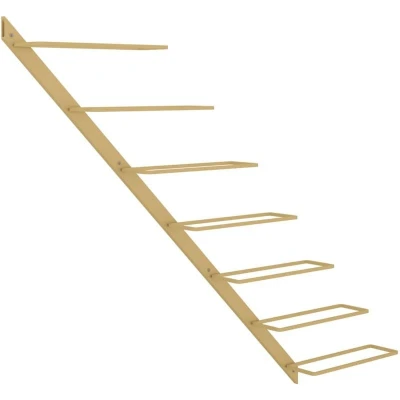 Image of vidaXL Wall mounted Wine Rack for 7 Bottles Gold Metal