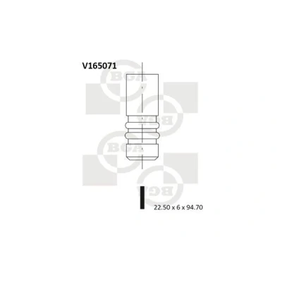 Image of 55185080, 55206233 Exhaust Valve BGA V165071 22,5mm FIAT: Grande Punto Hatchback