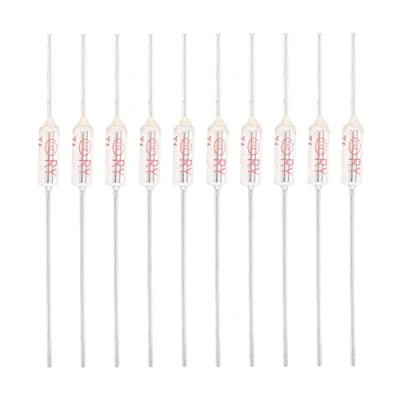 Image of Fafeicy 10Pcs Thermal Fuse 250VAC 10A 72 250℃, Metal Shell Cutoff (192℃/377.6℉)