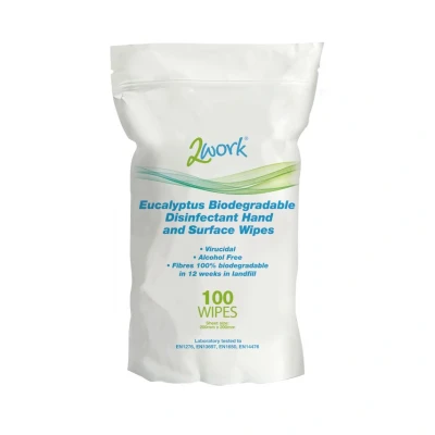 Image of 2Work Biodegradable Eucalyptus Wipes (Pack of 100) 2W09161