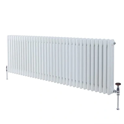 Image of Milano Windsor White Cast Iron Style Horizontal Triple Column Radiator 600mm x 1595mm