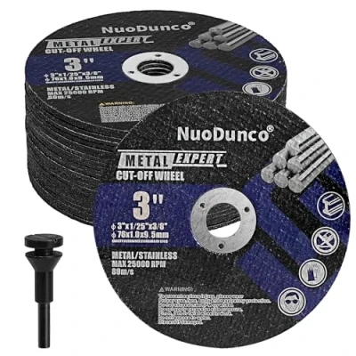 Image of NuoDunco 3 Inch Cut Off Wheel 76 x 1.0 9.5mm Cutting Disc for Die Grinder Power Drill Attachment 1mm Ultra Thin Cutter Metal &amp; Stainless Steel 25 Pack