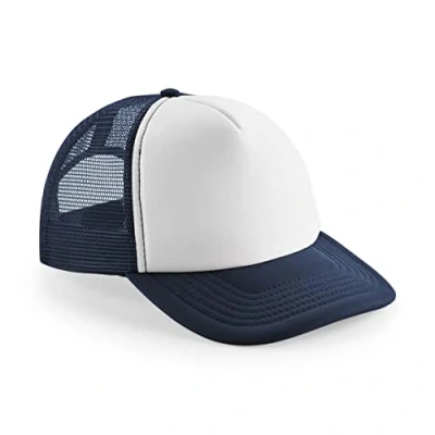 Image of Beechfield Vintage Plain Snap Back Trucker Cap Classic Retro Style Hat
