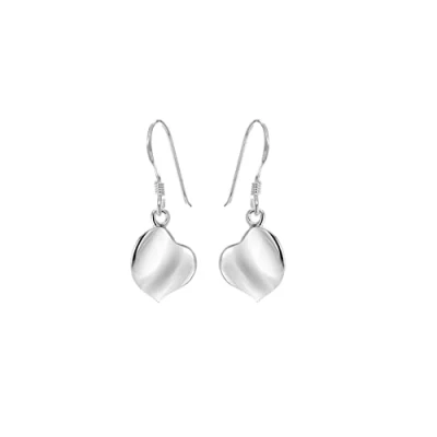 Image of Tuscany Silver Women&#039;s Sterling Organic Heart Drop Earrings