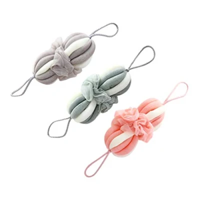Image of Healifty Shower Puffs 3pcs Long Bath Loofahs Exfoliating Sponge Mesh Loofah Back Scrubber Ball Body Puff