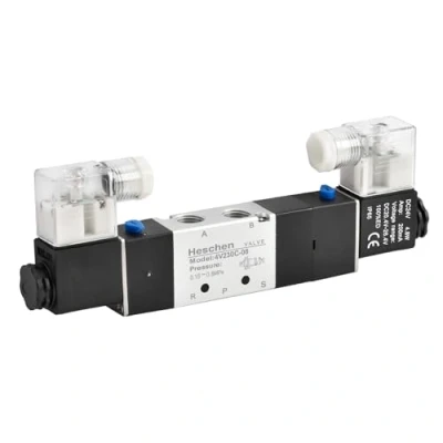 Image of Heschen Electrical Pneumatic Solenoid Valve 4V230C 08 24VDC 4.8W PT1/4 5 Way 3 Position CE