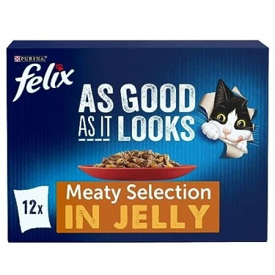 Image of Felix As Good It Looks Meat Selection Cat Food 12x100g, Pack of 4