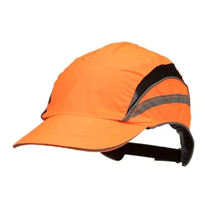 Image of 3M First Base 3 Bump Cap 2021875, Classic, High Visibility, Orange Standard Peak, 70mm