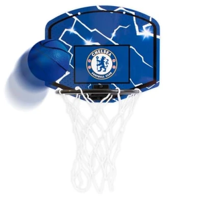 Image of Hy Pro Officially Licensed Chelsea F.C Mini Basketball Set For Kids and Adults, with Hoop Backboard Net