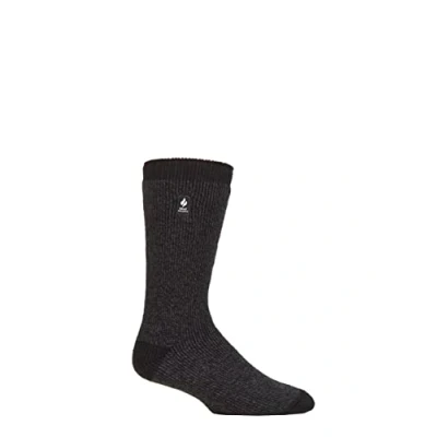 Image of Mens 1 Pair SOCKSHOP Heat Holders 2.3 TOG Patterned and Plain Thermal Socks Berlin Heel &amp; Toe Charcoal 6 11