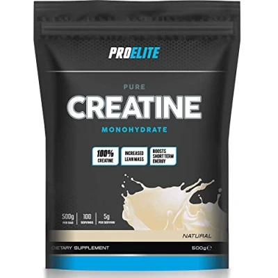 Image of PRO ELITE Creatine Monohydrate Micronized Powder 500g, for Optimum Muscle Growth, Increases Physical Performance, Pure Unflavoured Creatine, Amino Acids (Unflavoured, 500g)