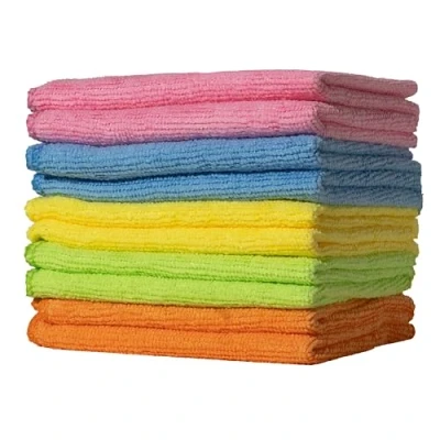 Image of Furniture Clinic Pack of 10 Microfibre Cloths Lint Free Multi Coloured Cleaning Reusable and Washable