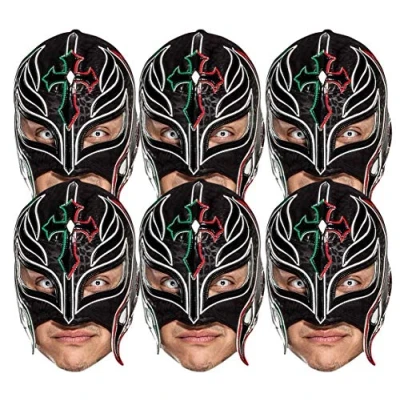 Image of STAR CUTOUTS Halloween SMP418 Mysterio WWE Wrestling Masks Fun for Family, Friends and Fans, Rey 6 Pack