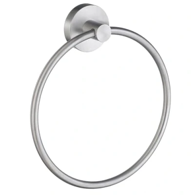 Image of Smedbo Home Towel Ring, Brass, Silver, 17 x 3.6 cm