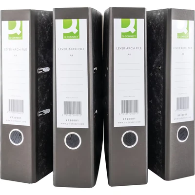 Image of Q Connect Lever Arch File A4 Black (10 Pack) KF20001
