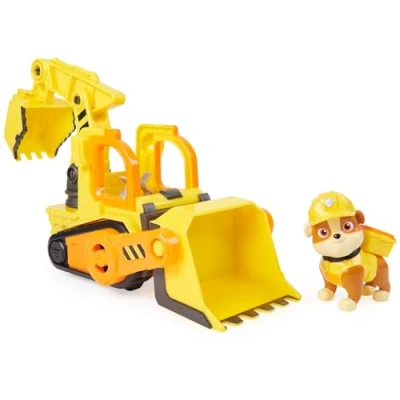 Image of Rubble &amp; Crew, Rubble’s Bulldozer Toy Truck with Movable Parts and a Collectible Action Figure, Kids’ Toys for Ages 3 Up