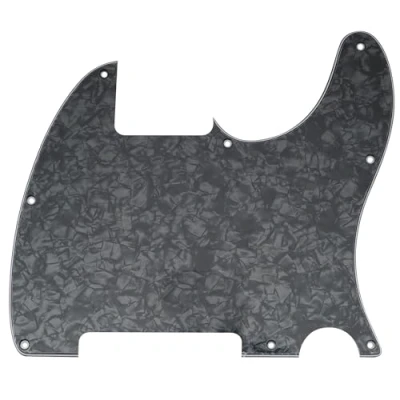 Image of Musiclily 8 Hole Tele Pickguard Blank for Fender USA/Mexican Telecaster Esquire Guitar, 4Ply Black Pearl