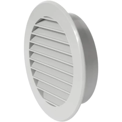 Image of 4&#039;&#039; Inch / 100 mm Plastic Vent Cover Grey Round Soffit Exhaust Ventilation Louver Air Inlet Grille Built in Screen Mesh HVAC