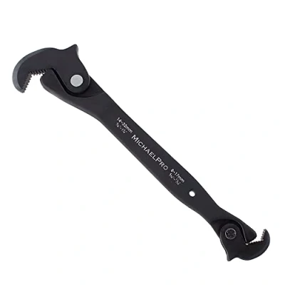 Image of MichaelPro Dual Action Auto Size Adjusting Wrench, Self Quick Multi Spring Rapid Wrench MP001206, Black
