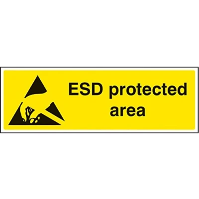 Image of Warning Signs ESD protected area Self Adhesive Vinyl