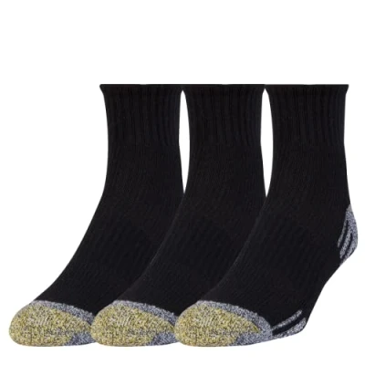 Image of GOLDTOE Men&#039;s Outlast Ankle Socks, 3 Pairs, Black, Large (Pack of 3)