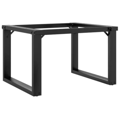 Image of vidaXL O Frame Coffee Table Legs Industrial Cast Iron Base for DIY Projects, Black, Sturdy &amp; Easy Install, 60x50x38 cm, Living Room/Office