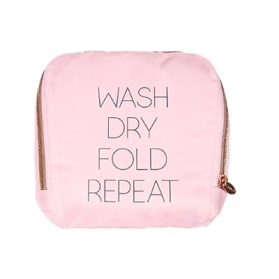 Image of Miamica M31267 Travel Laundry Bag, Wash, Dry, Fold, Repeat, Pink, One Size, Repeat