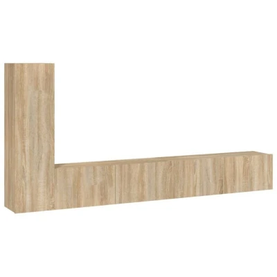Image of vidaXL 3 Piece TV Cabinet Set Sonoma Oak Engineered Wood